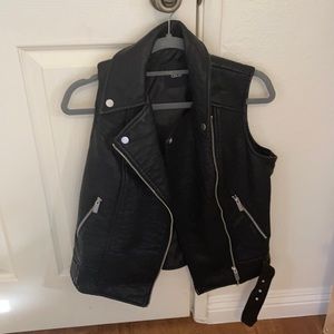 Fake leather vest